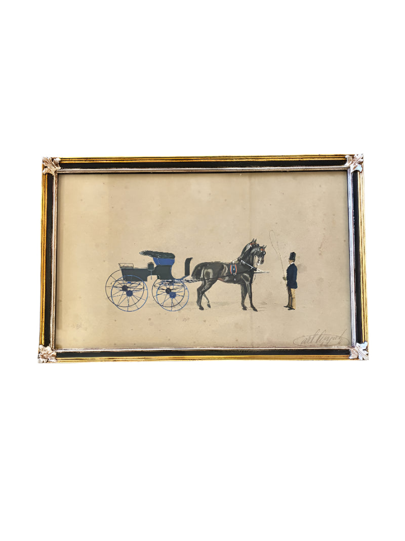 Antique Print Carriage Driving