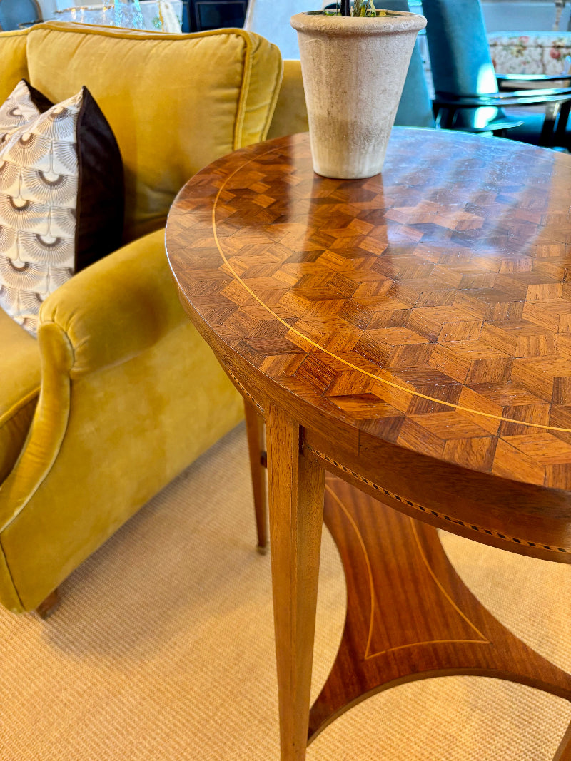 Oval Antique Table with Marquetry