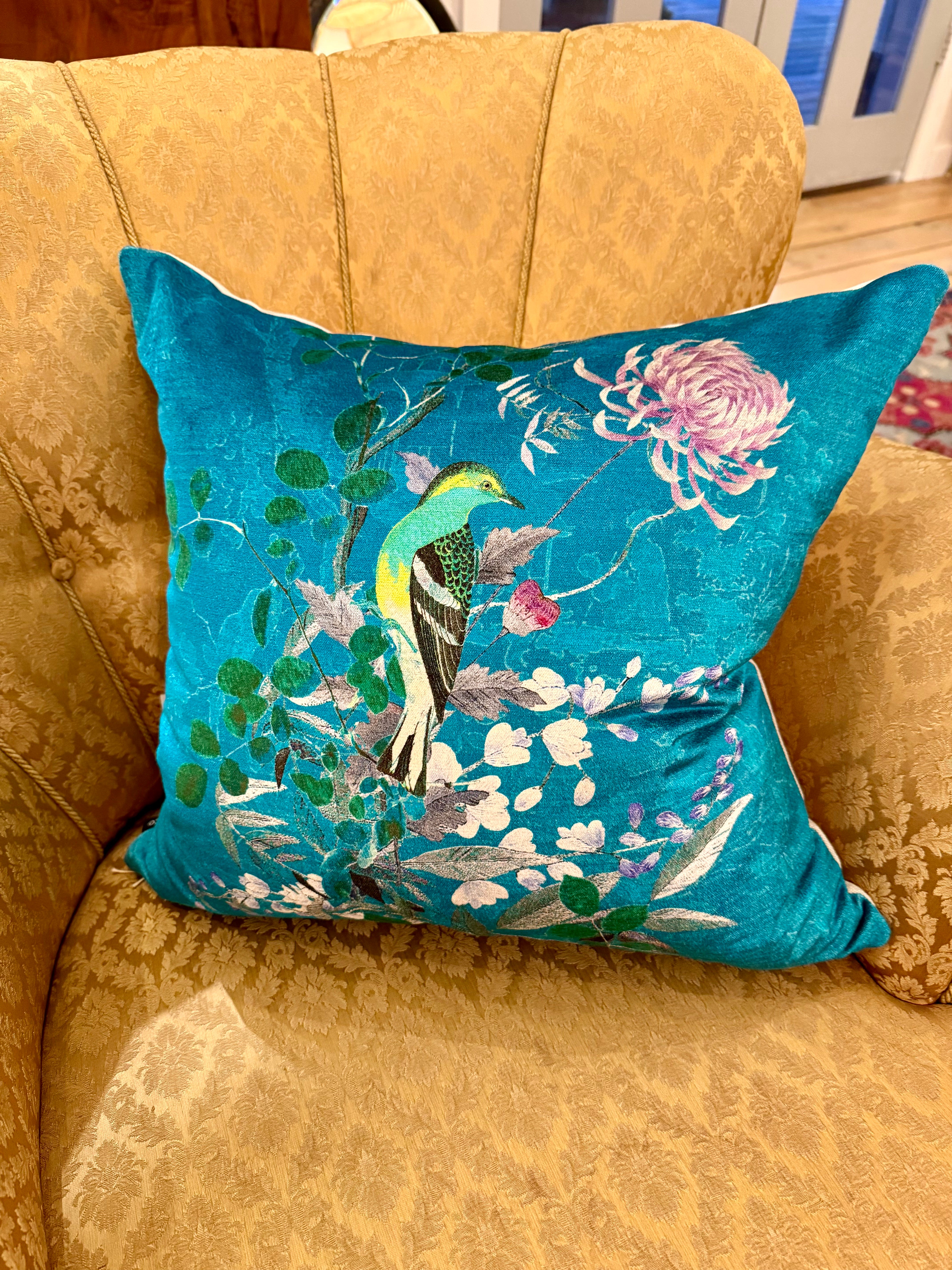 Velvet Birds Cushion