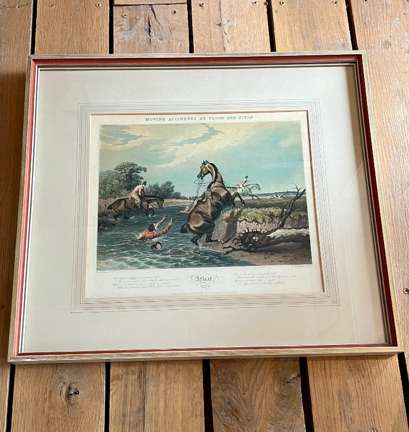 Hand-Colored Engraving "Afloat"