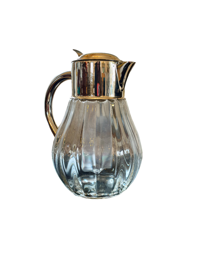 Antique Pitcher in Glass and Silver