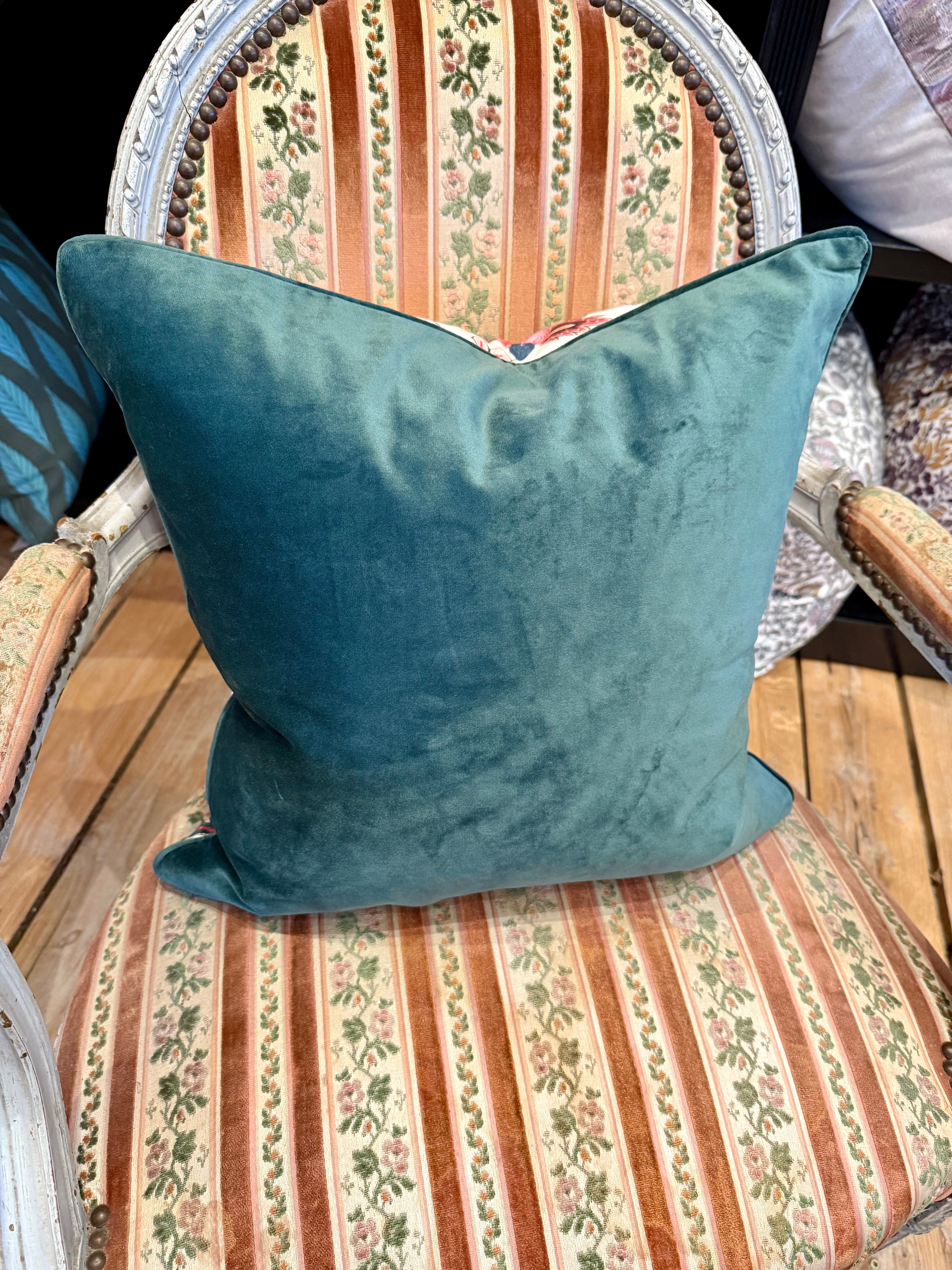 Danish Design Velour Pillow with Parrot