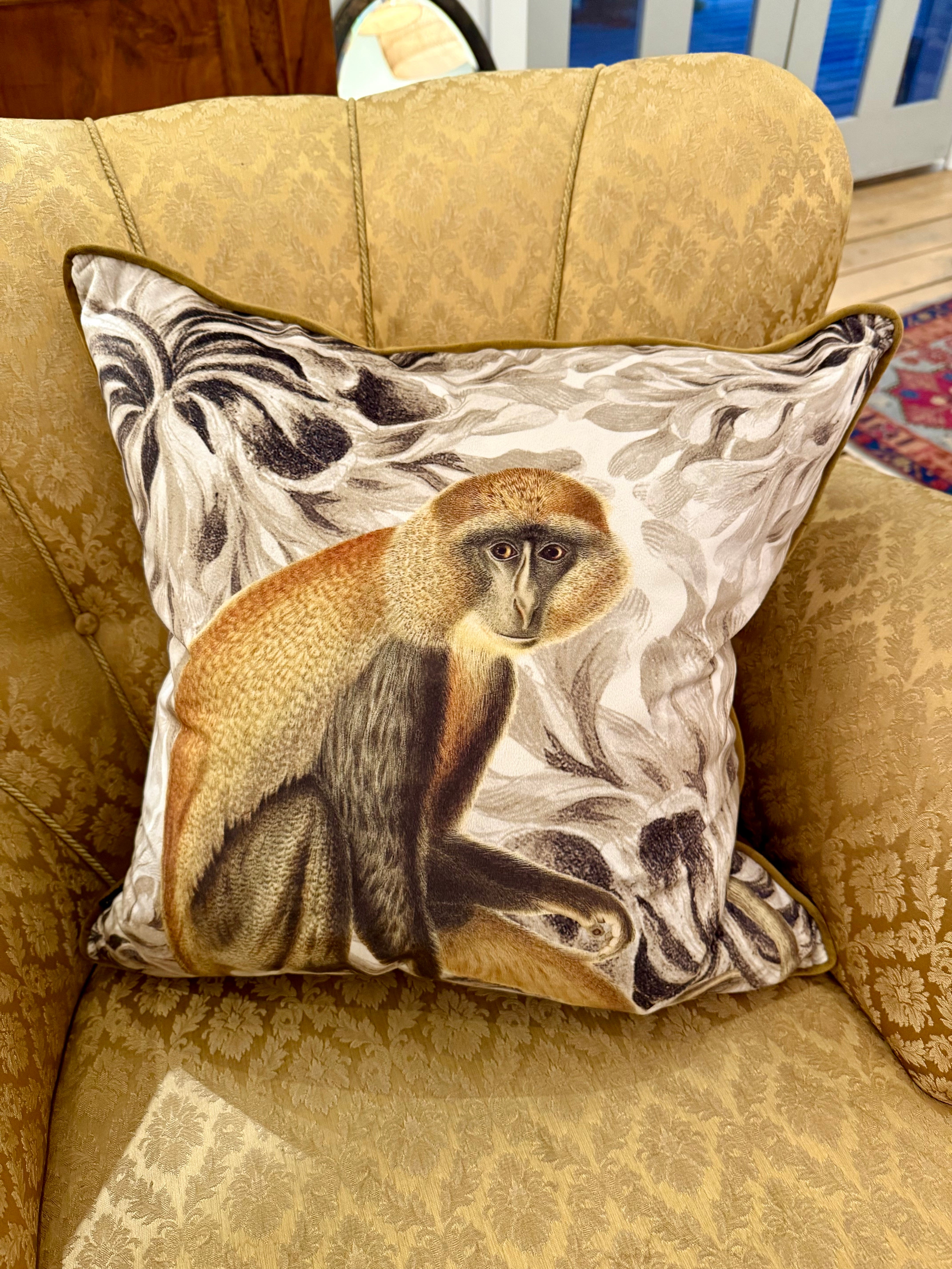 Danish Design Velour Monkey Pillow