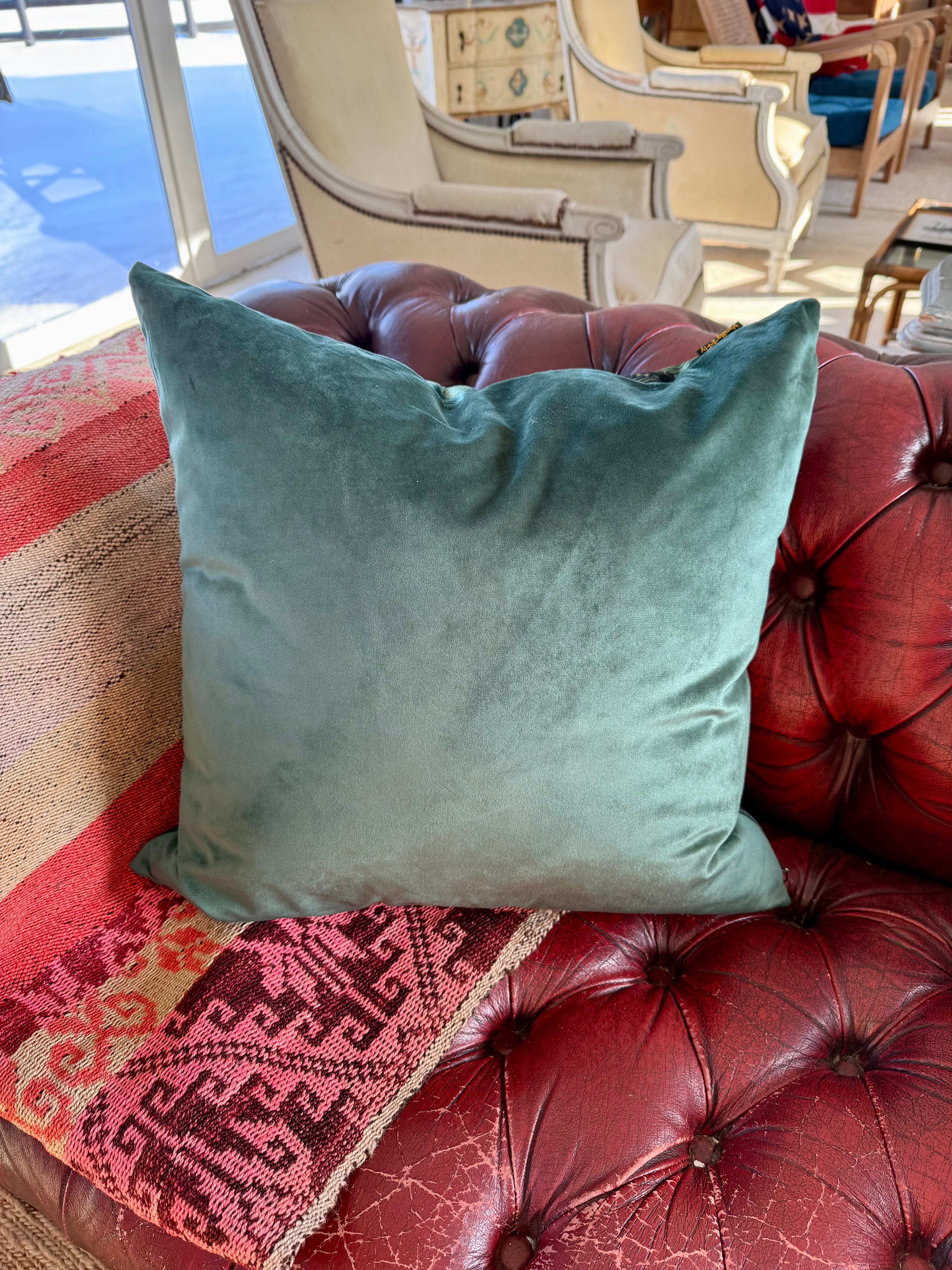 Velour Pillow Fern Design