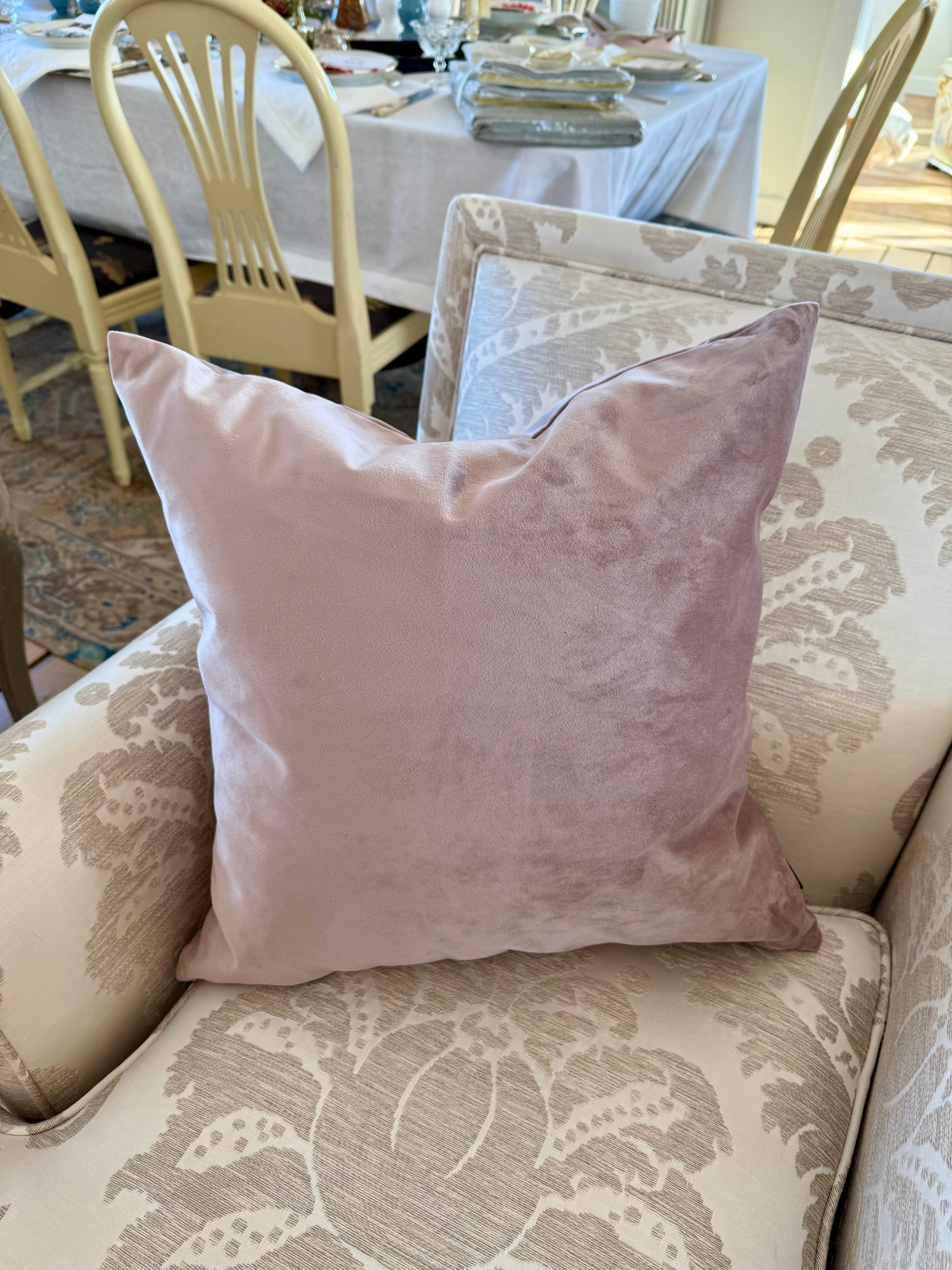 Solid Mauve Velour Pillow