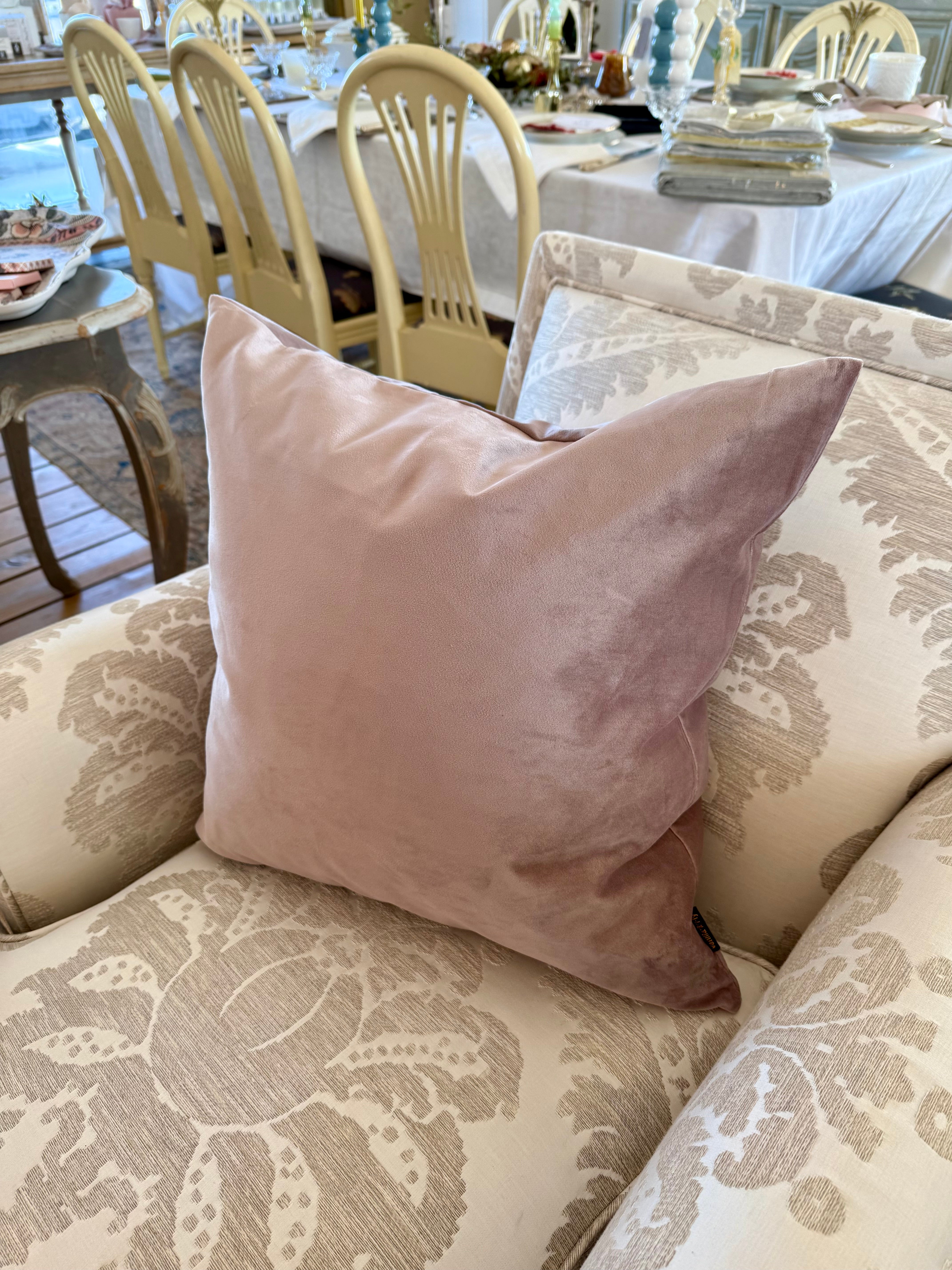 Solid Mauve Velour Pillow