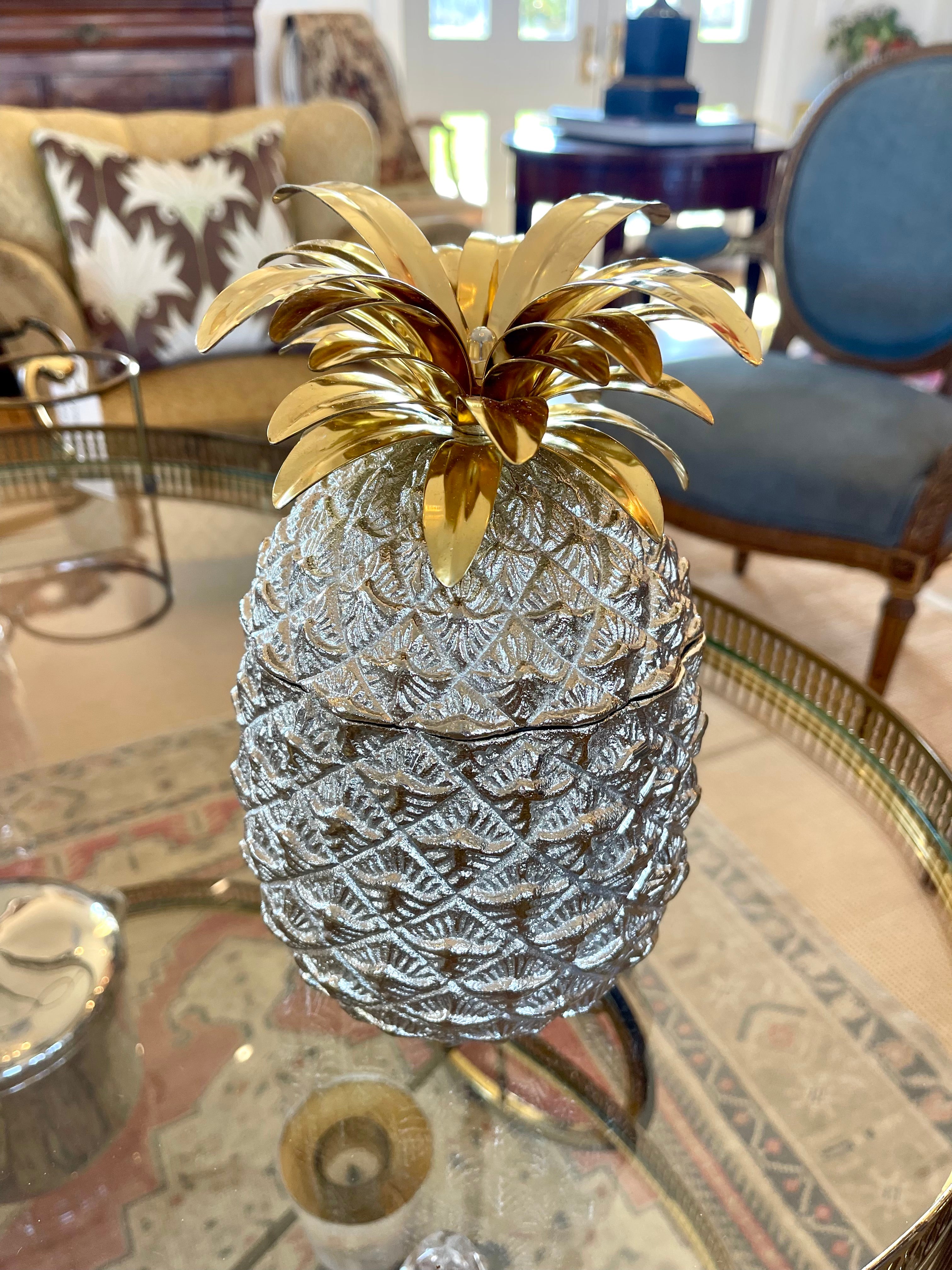 British Design Pineapple Ice Bucket, Silver-plated