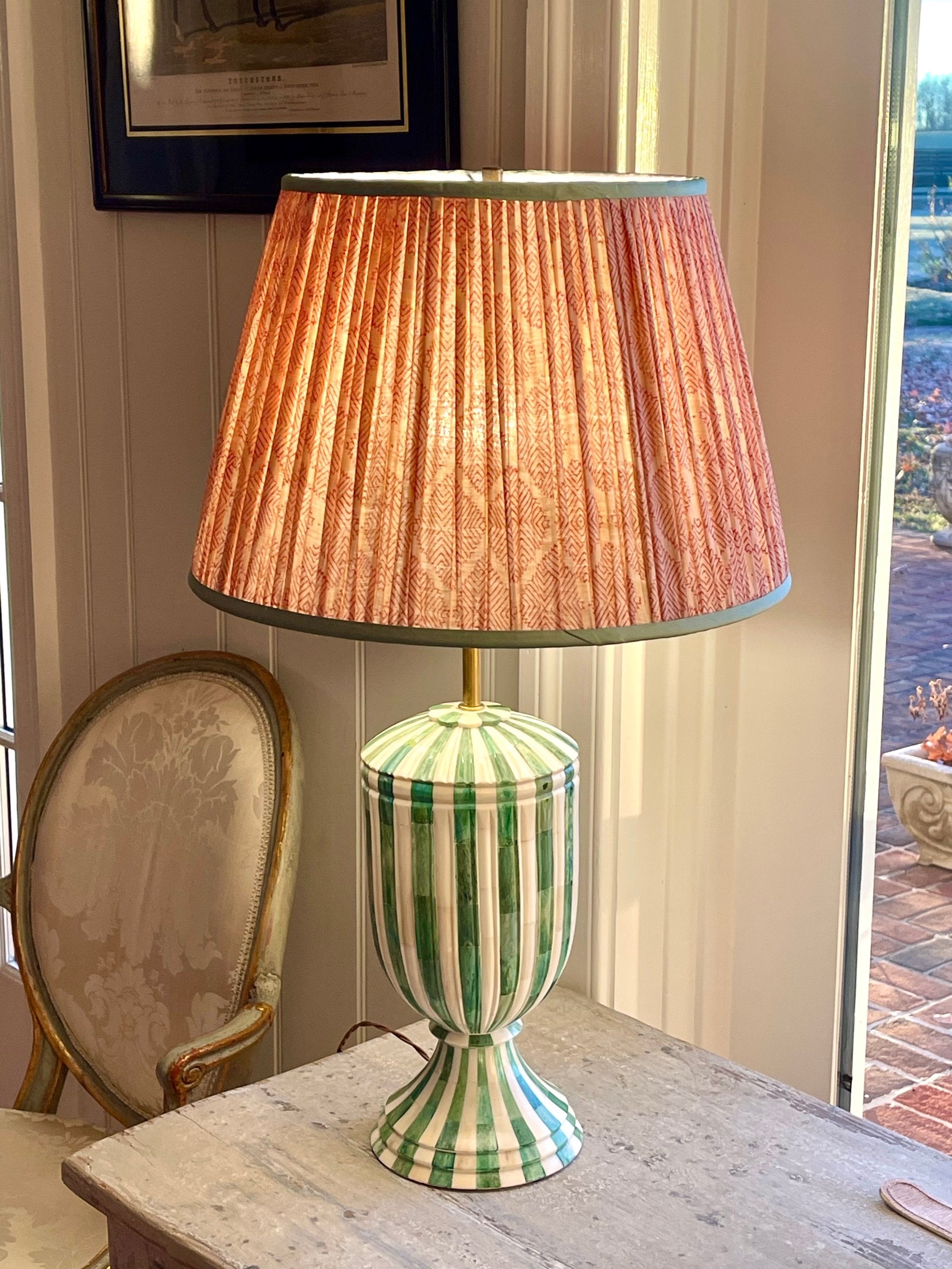 British Design Green Stripe lamp