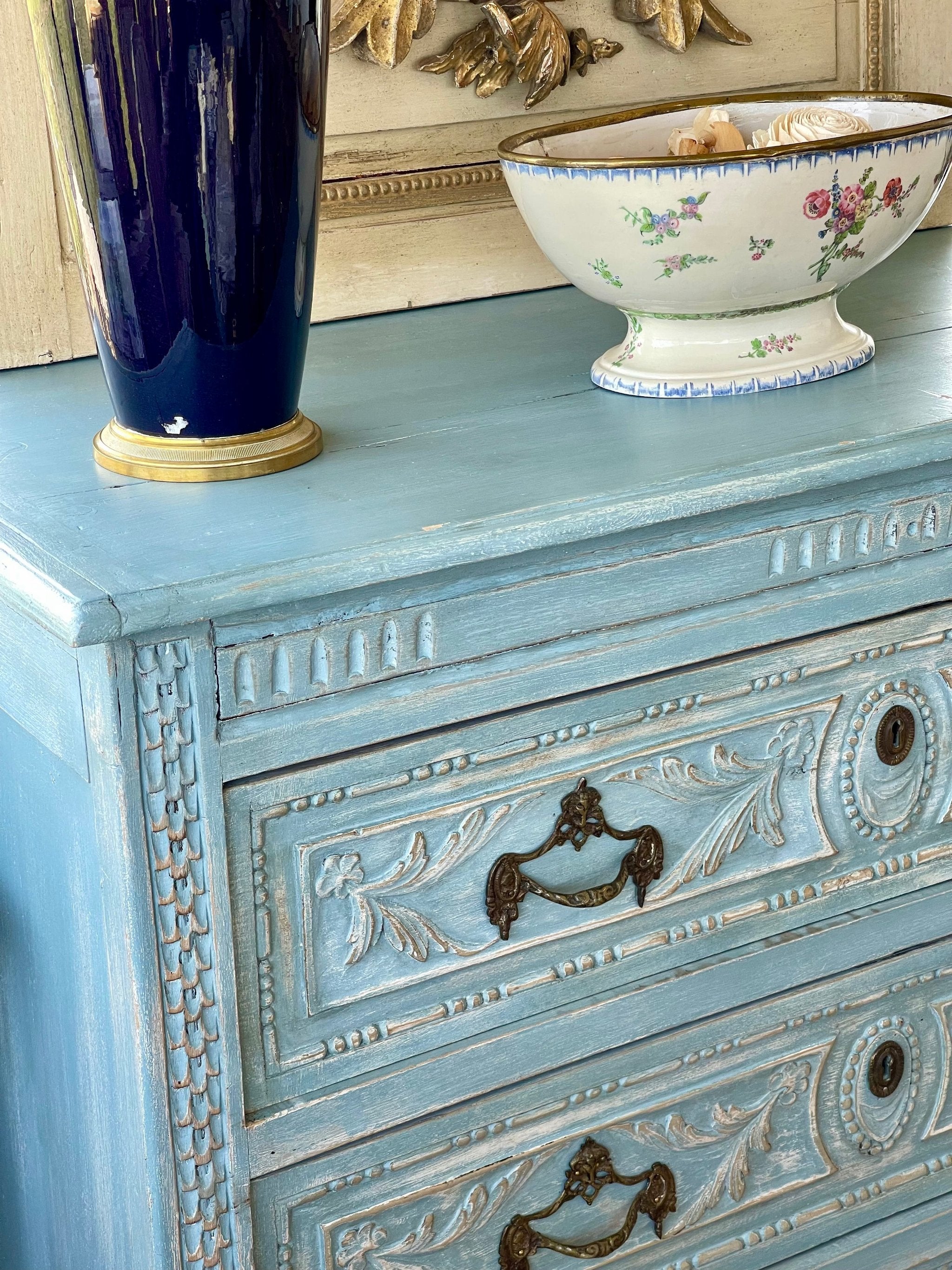 Louis XV Liège Dresser Blue Patina