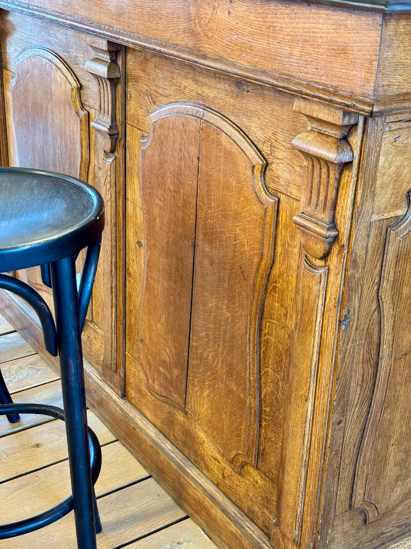 Beautiful French Antique Bar in Oak, Zinc. Circa 1880