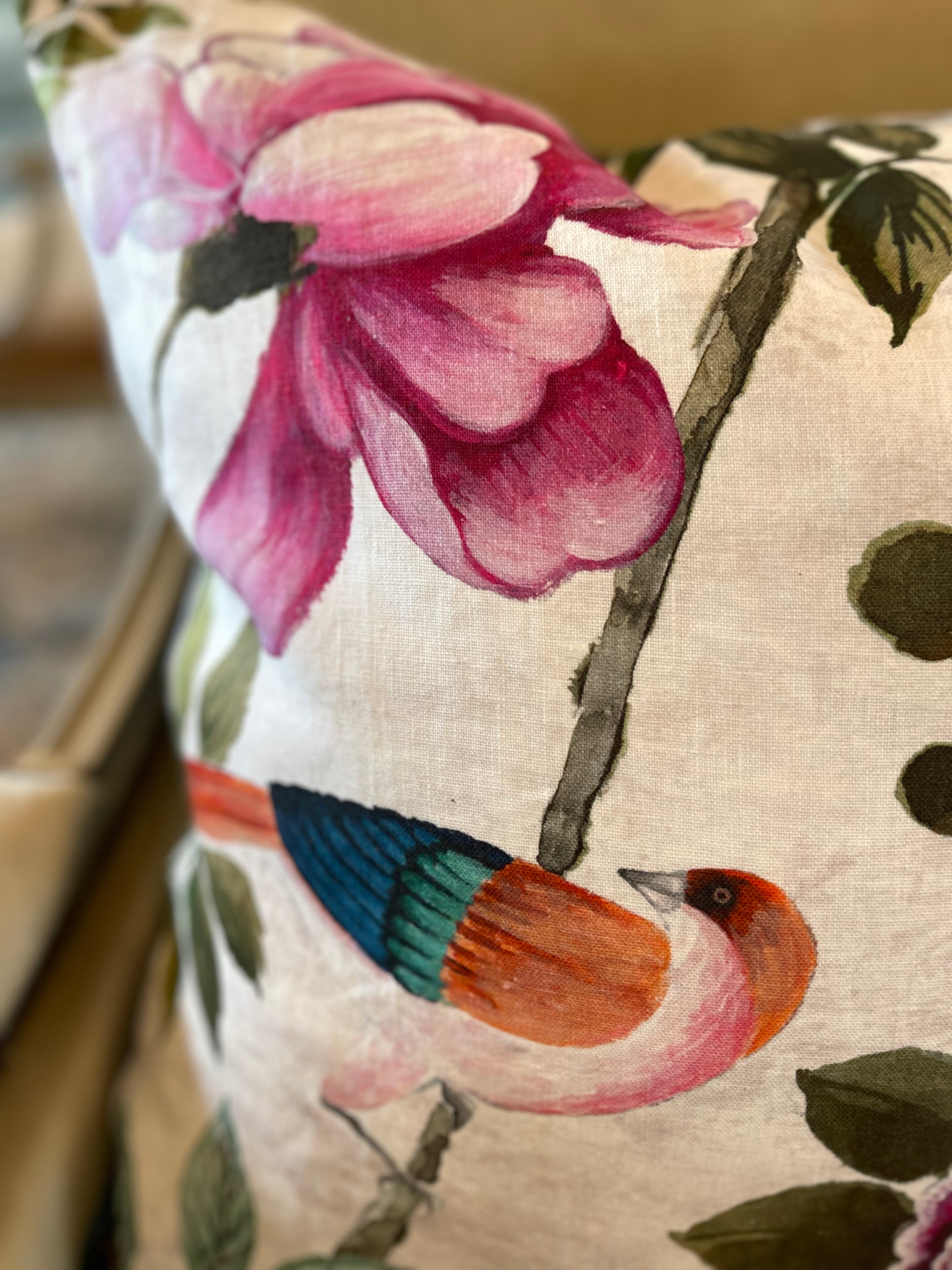 Custom Made Floral Pillow with English Designers Guild Fabric