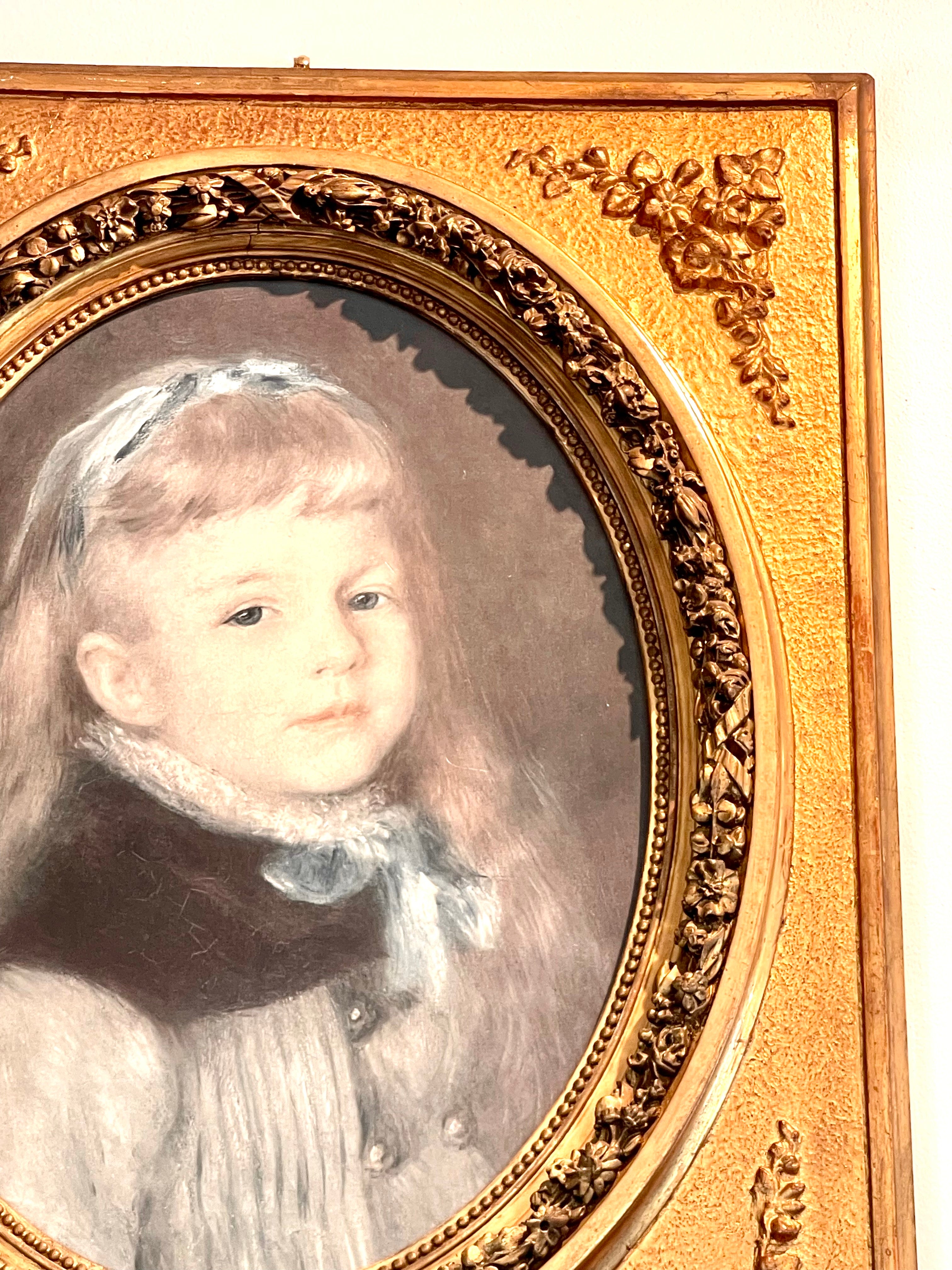 Lovely Antique French Portrait of young girl