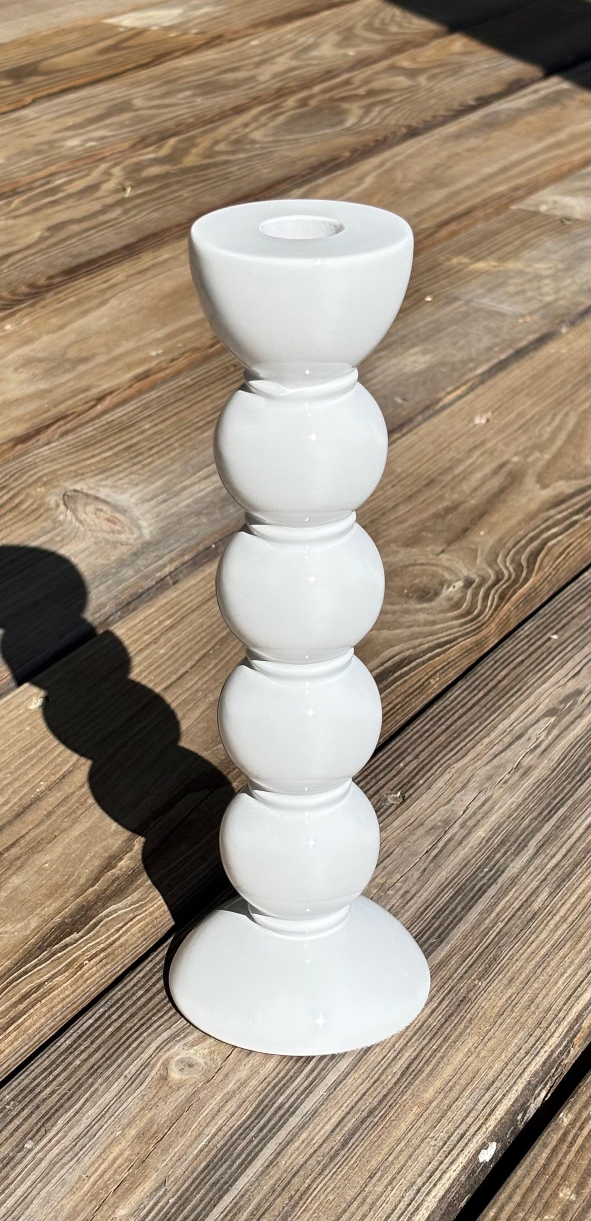 British Design Medium White Candlestick