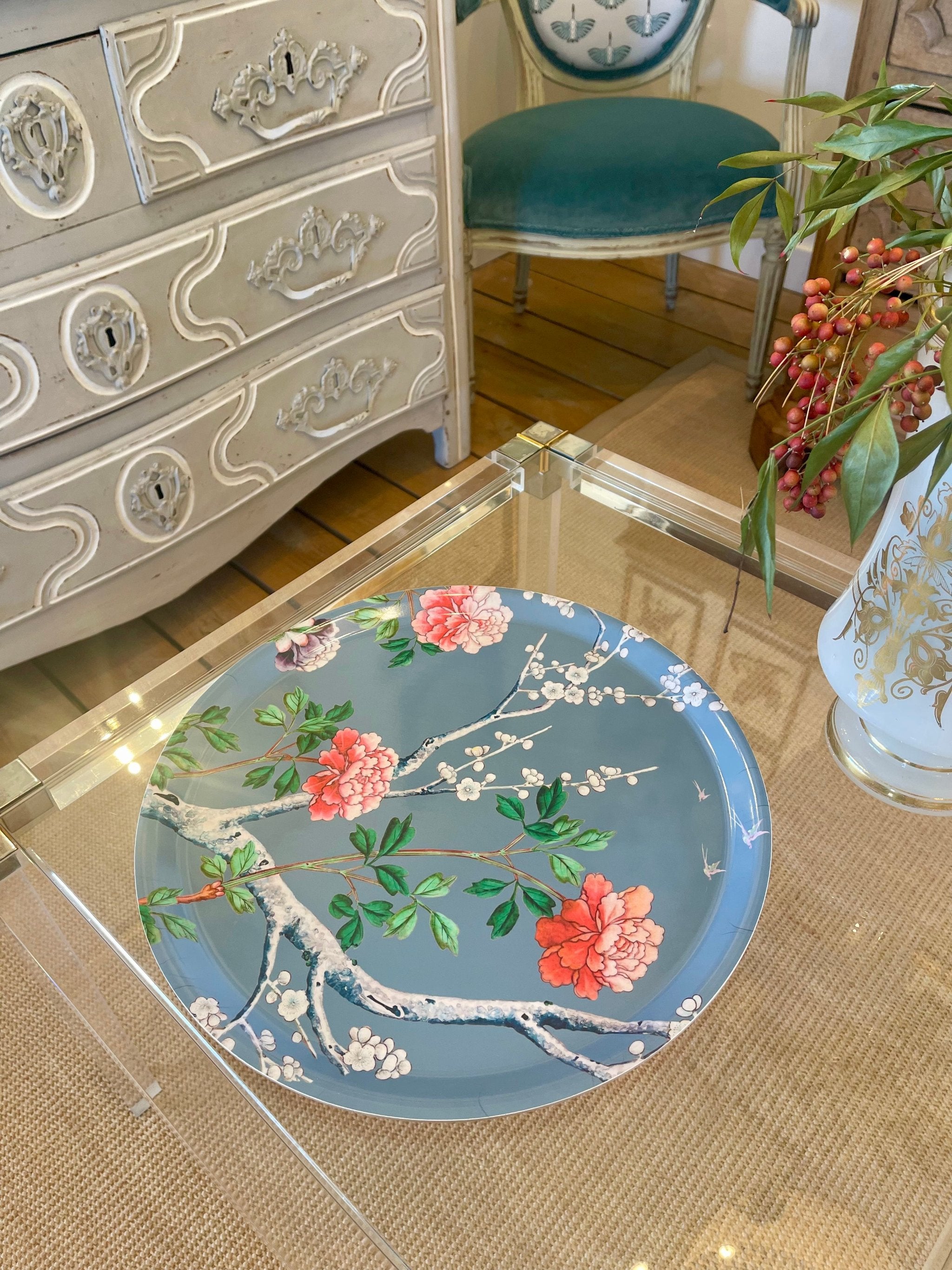 Paradisio Round Peonies Tray