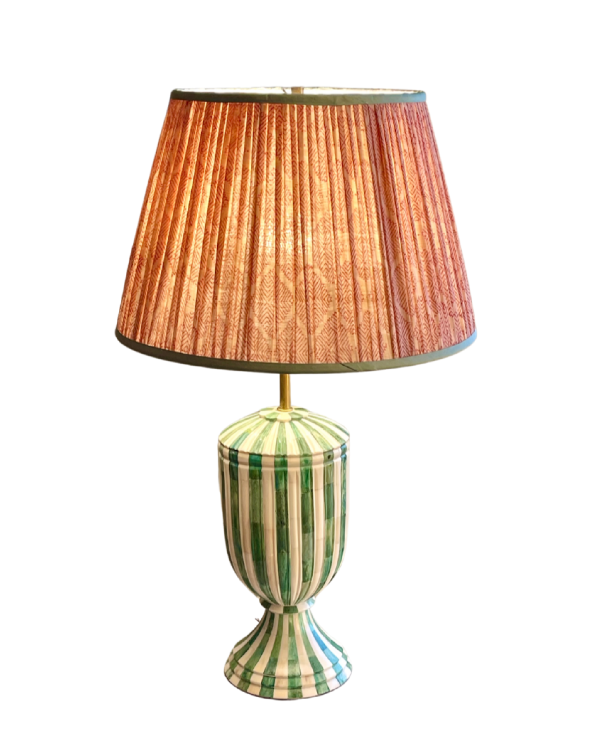 Pink pleated silk Lampshade