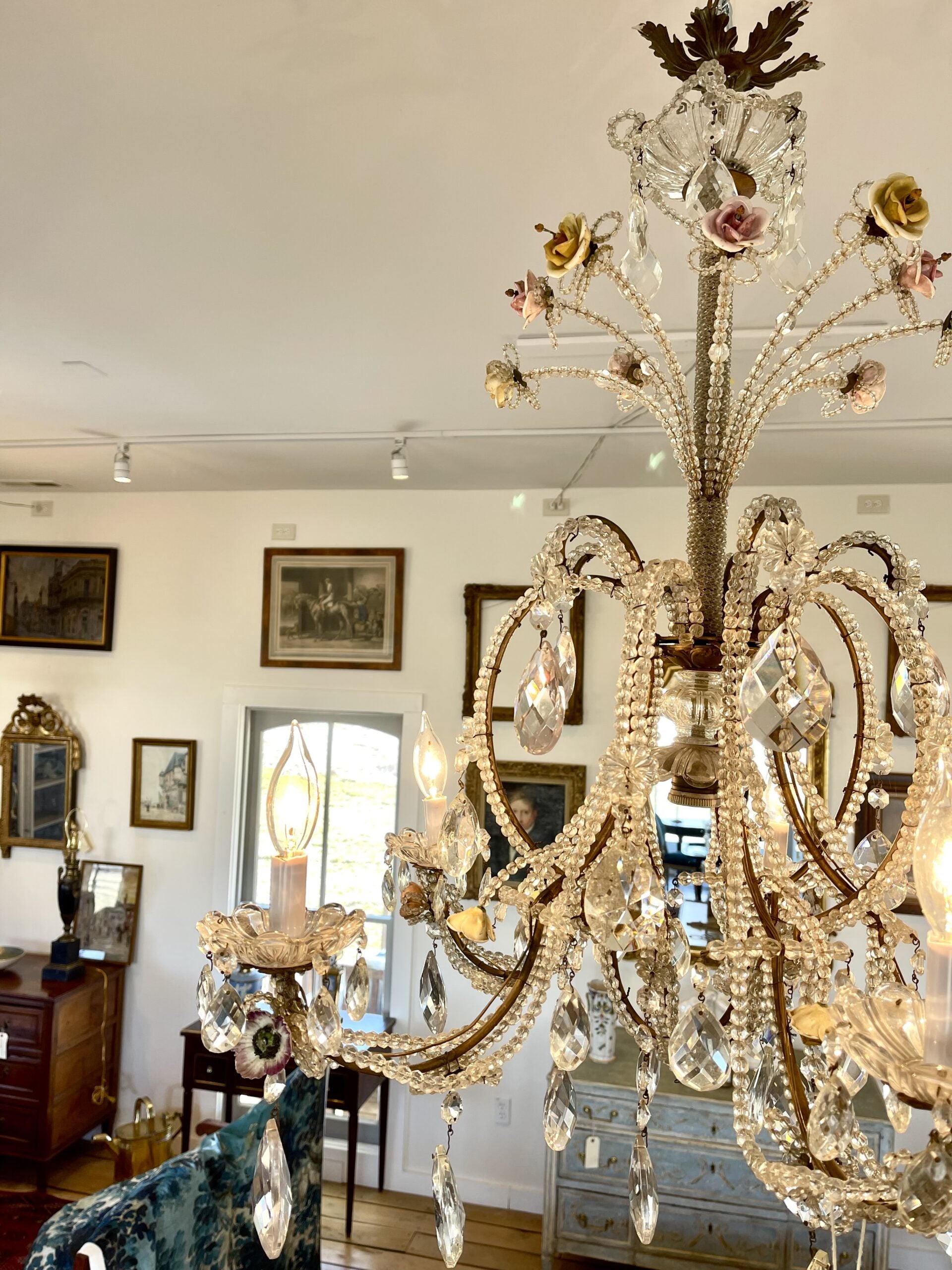 102LI Murano PinkFlower Chandelier2