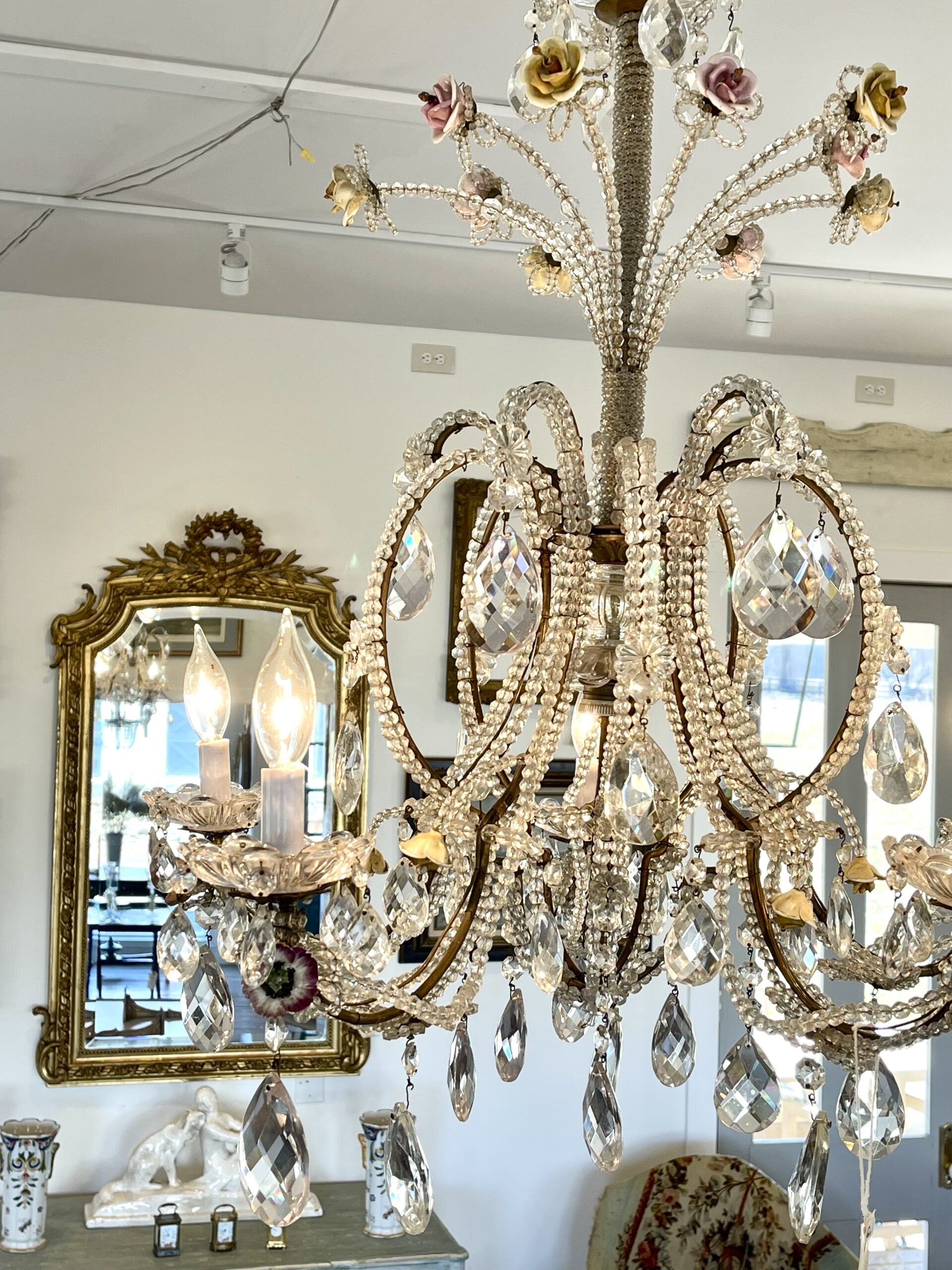 102LI Murano PinkFlower Chandelier3