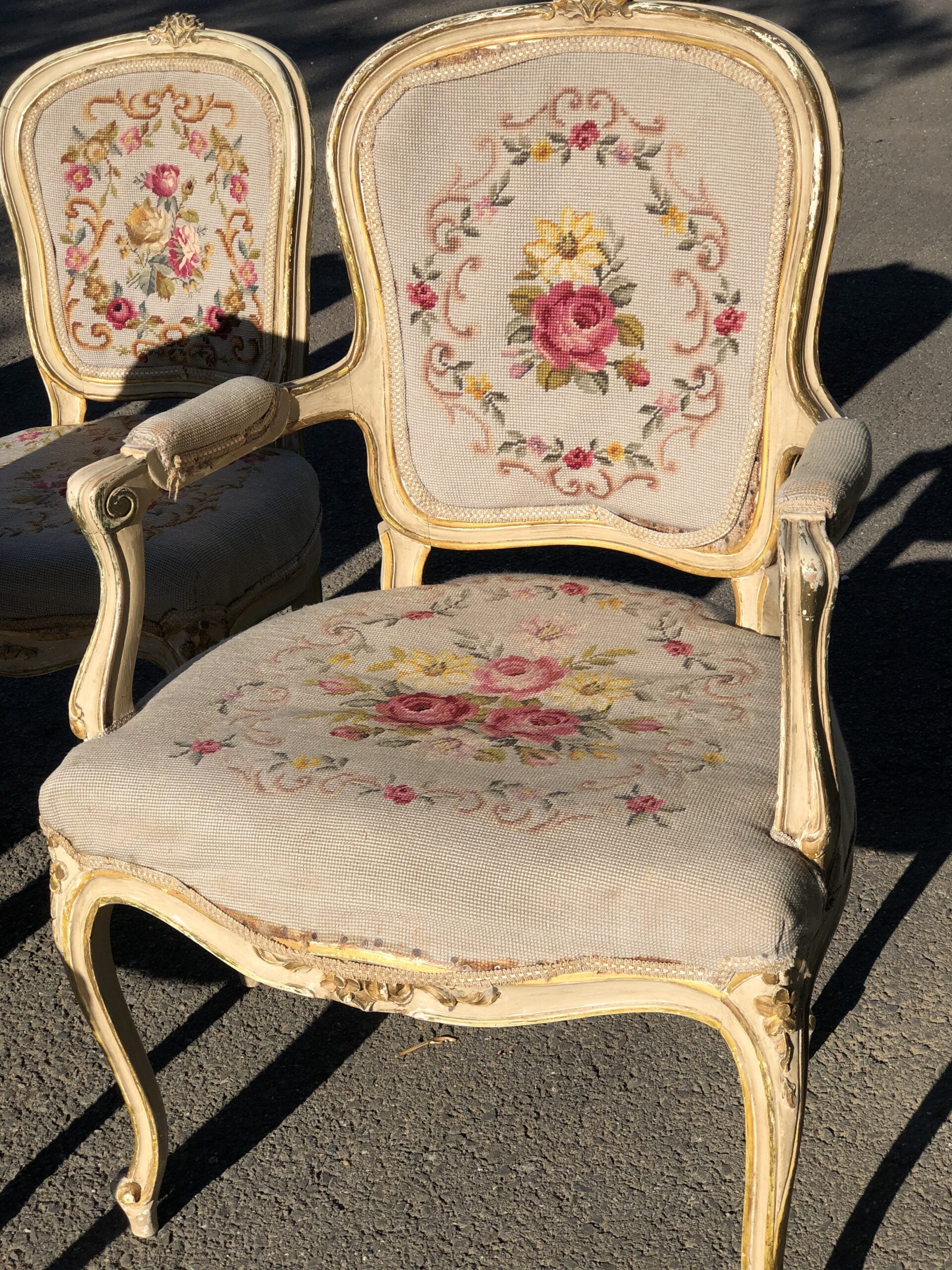 French chairs set 6 flowers1