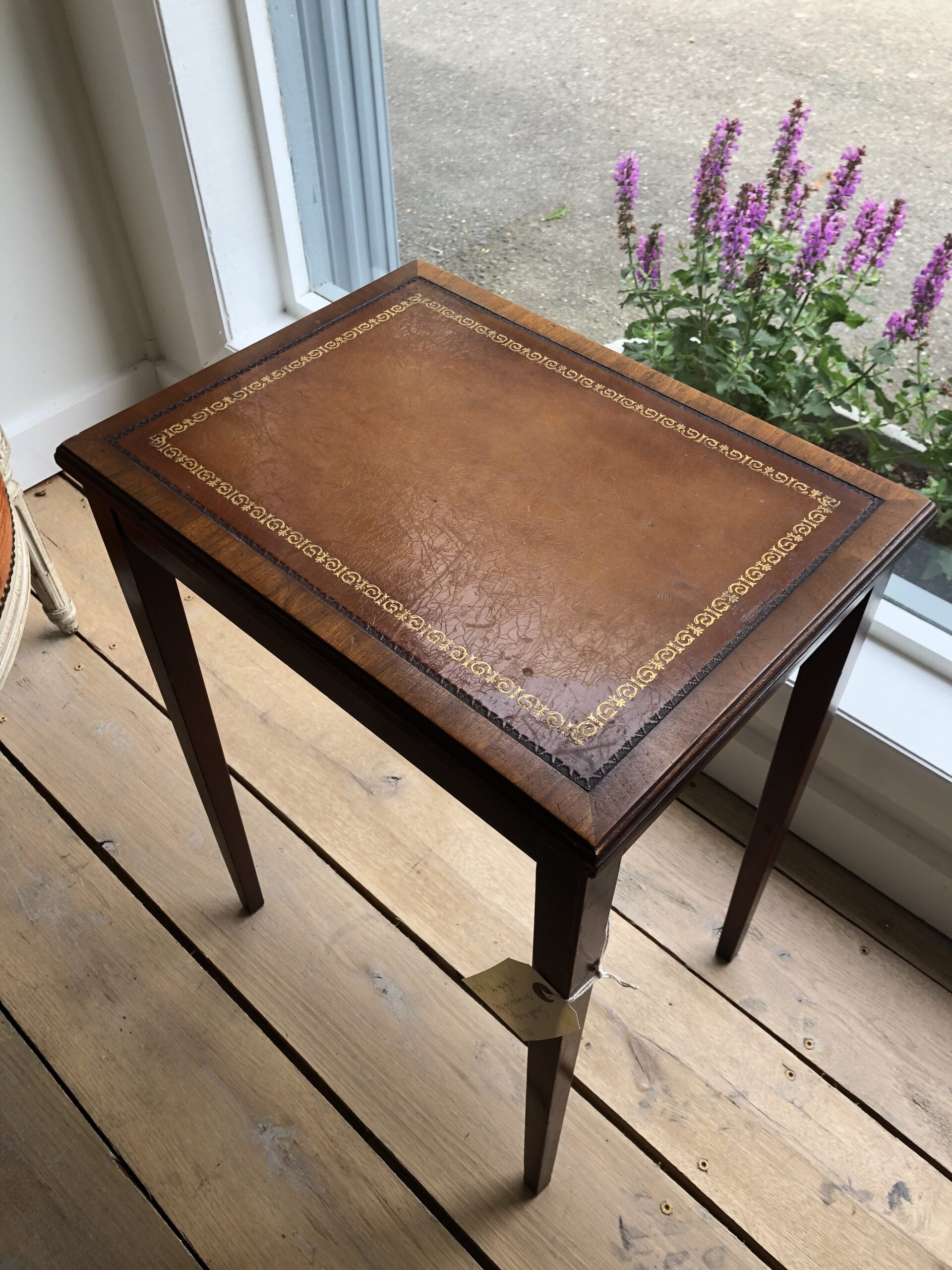 small all mahogany table leather